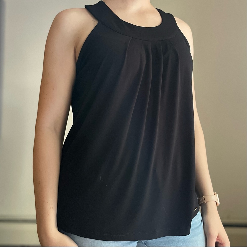 Ellen Tracy Black Pleated Tank